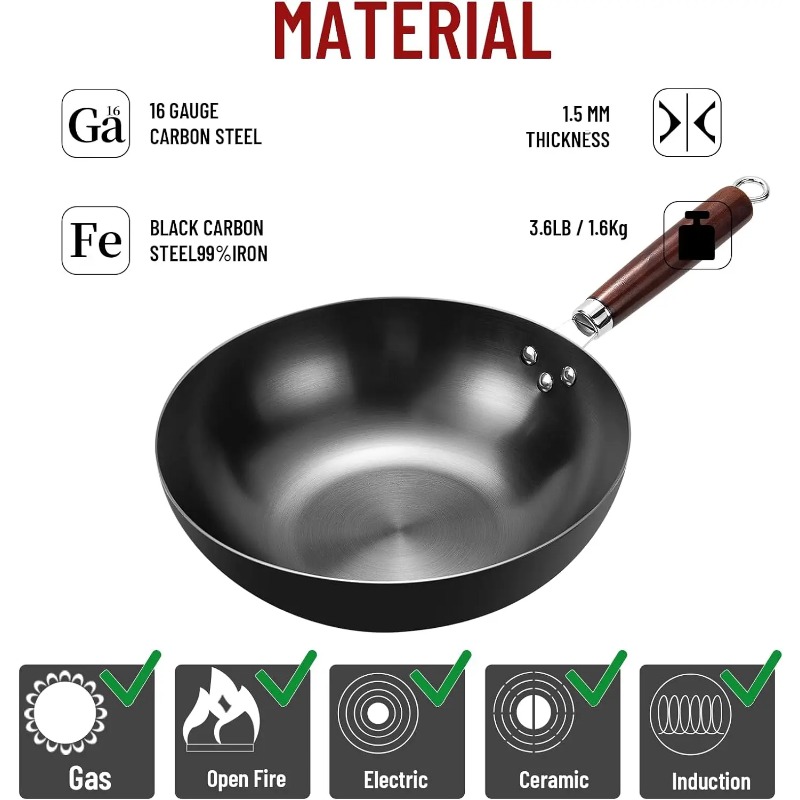 Flat Bottom Wok Pan 32cm Skill - огляд і ціна Wok Electric Flat