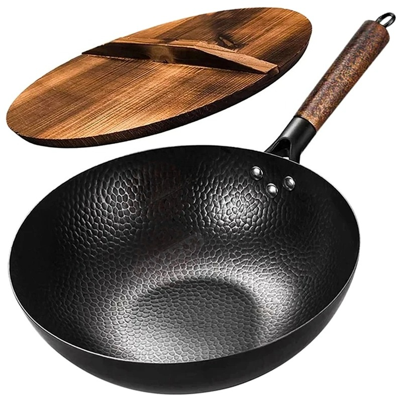 Carbon Steel Wok Pan 32cm Stir - огляд і ціна Wok Electric Flat